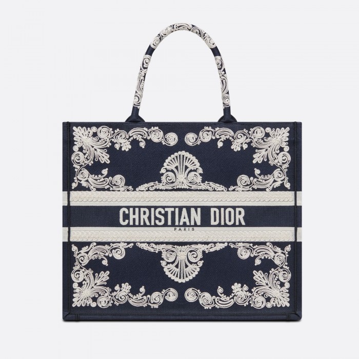 Christian Dior Blue Canvas Large Book Tote – Madison Avenue Couture