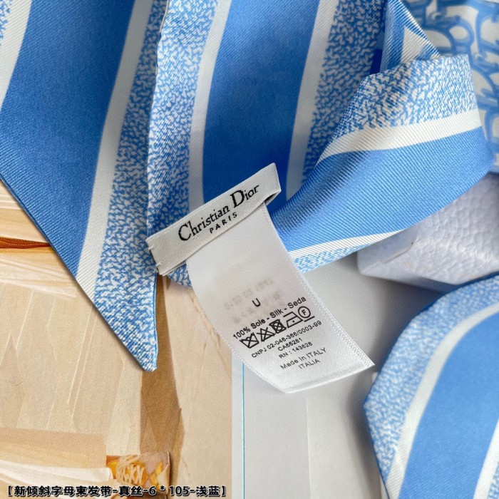 Dior Oblique Mitzah Navy Blue Oblique Silk Twill Scarf
